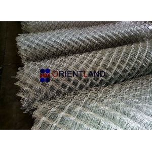  Galvanized Steel Chain Link Fence Fabric , Diamond Mesh Roll 3.0mm Diameter Manufactures