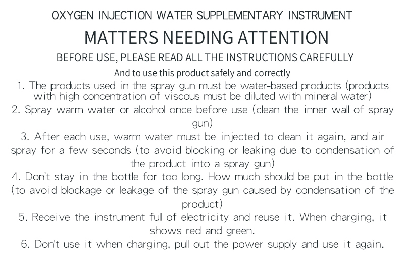 Deep Cleaning Electric Nano Facial Mist Sprayer Water Supplemental Oxygen Injection