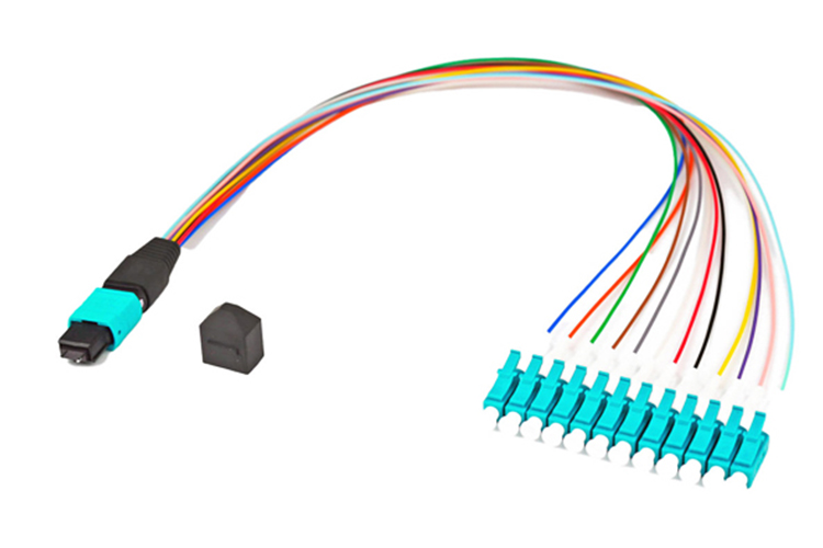 12 Core MPO MTP Cable Male To LC SM MM Hybrid Fiber Optic Patch Cord