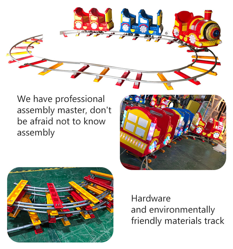 Theme Park Kiddy Ride Machine Electric Kiddie Ride On Train With Track 5 Players