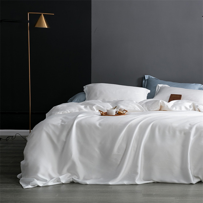 Standard Size Real Silk Duvet Cover Queen King Comforter Cover Solid Color Bedding Set
