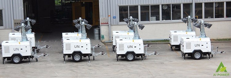 220v 5m Doosan Diesel Generator Light Tower Led 4x350w