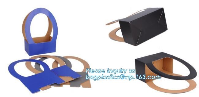 Flower Carrier Twisted Handle Rope Ribbon Tie Paper Carry Bag Shopping,Flower shop logo printing kraft paper flower pack