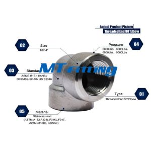 China 3/8 Inch ASME B16.11 F316/316H 3000LBS Elbow With Treaded End For Connection on sale