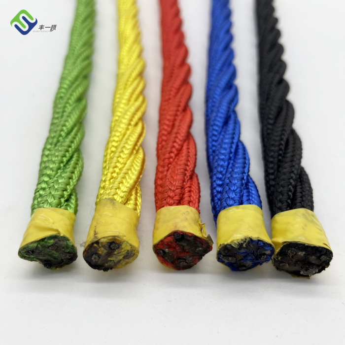 Steel Core Combination Wire Rope 4 Strand Polyester Customized For Playground