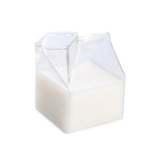 250ml Creative Personality Juice Cocktail Glass Square Hot Milk Box Shape Milk