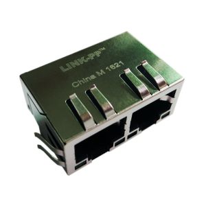 SI-40131 SI-60082-F Ethernet Rj45 MagJack 10/100BaseT , 1X2, G/G, Tab Down