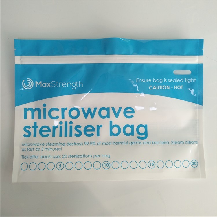 Microwave Steam Bottom Gusset Bags Glossy Stand Up Plastic Sterilizer Retort Pouch
