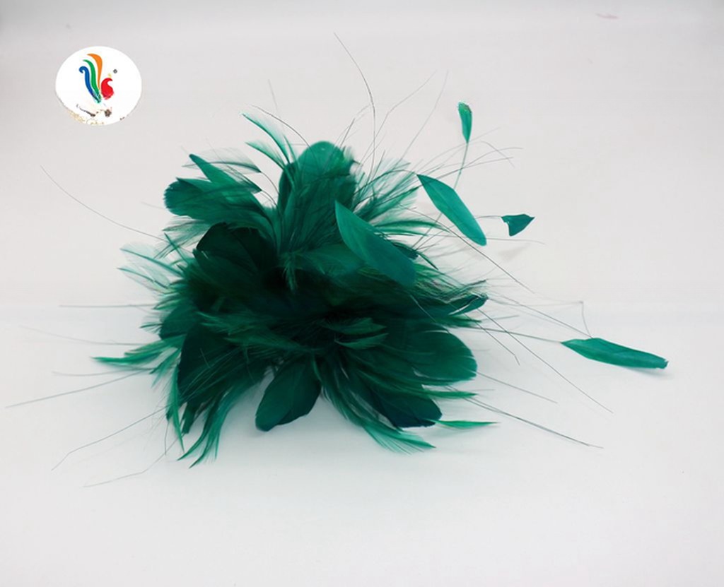 European and American Style Party Decoration Goose and Hackle Feather Flower Mount with Wire Accessory 15*30 cm