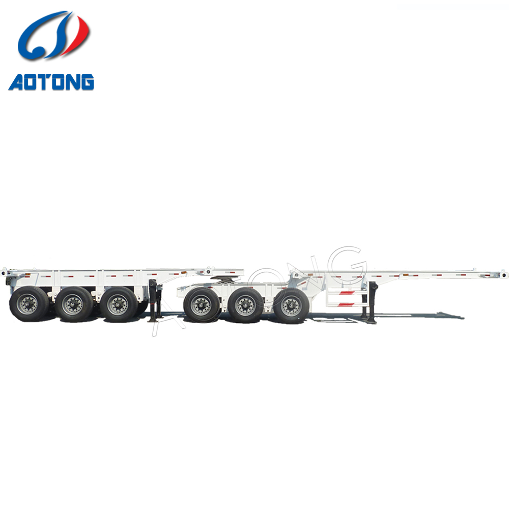 Japan Market Semi Truck Flatbed Trailer with 80T Max Payload and Hydraulic Ladder