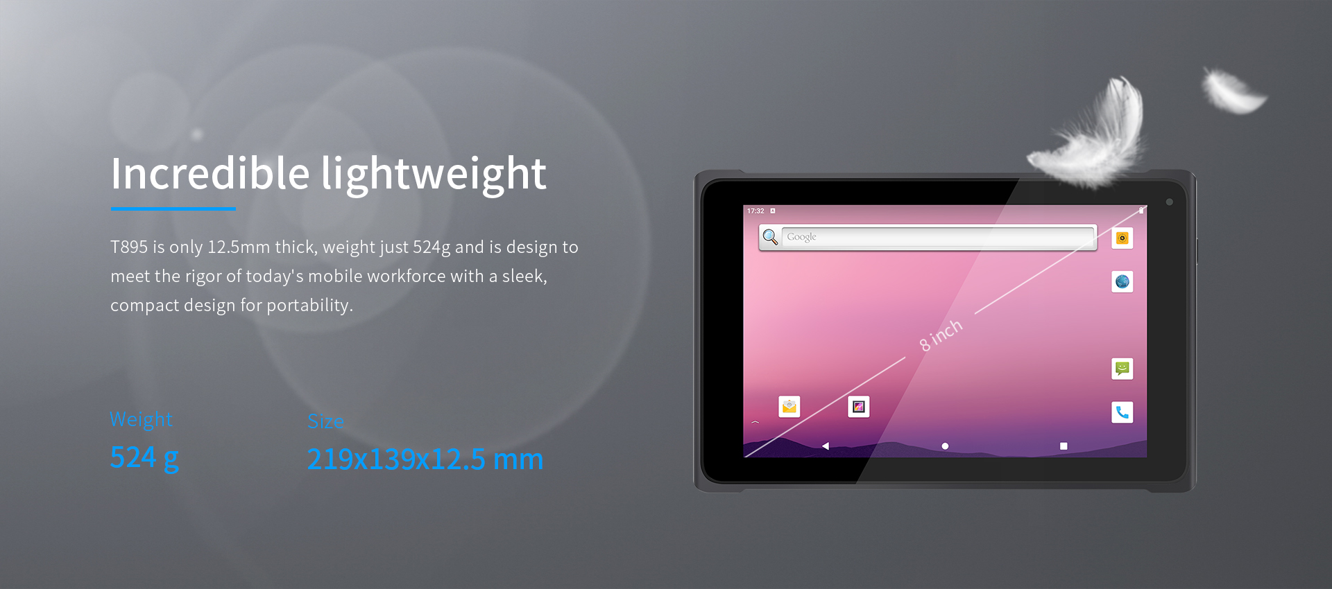 1- 8 Inch Industrial Android Tablet PC with 5G USB Type-C Capacitive Screen GSM NFC