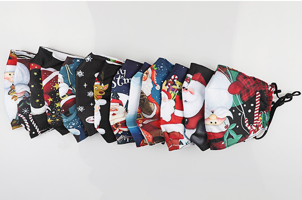 civilian Reusable Printed Image Cotton Face Mask For Christmas