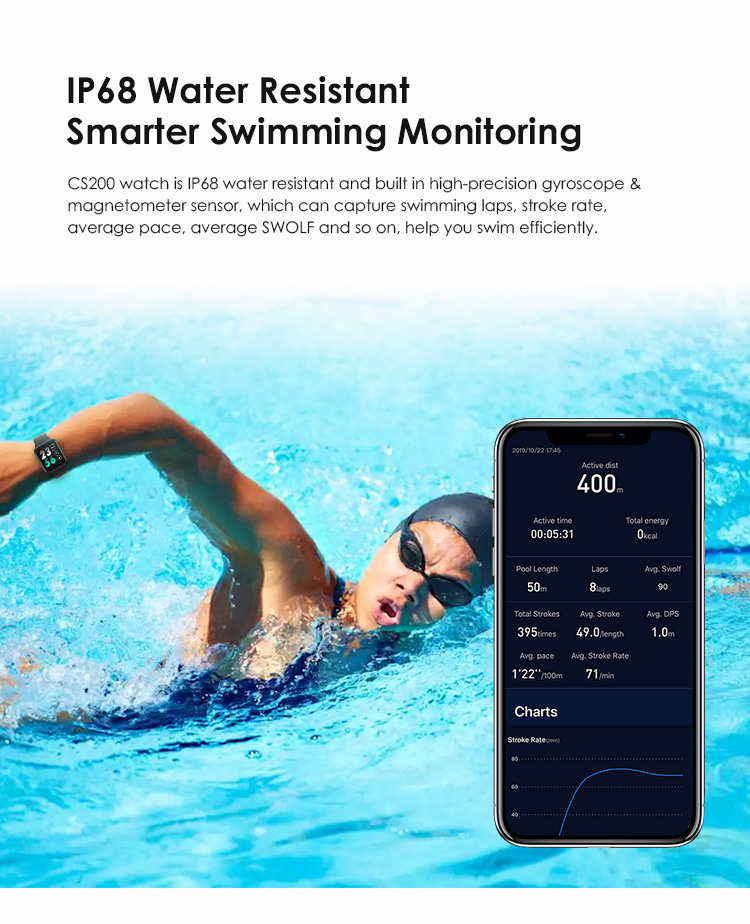 Full Touch Screen Accelerometer Waterproof Sport Smart Watch