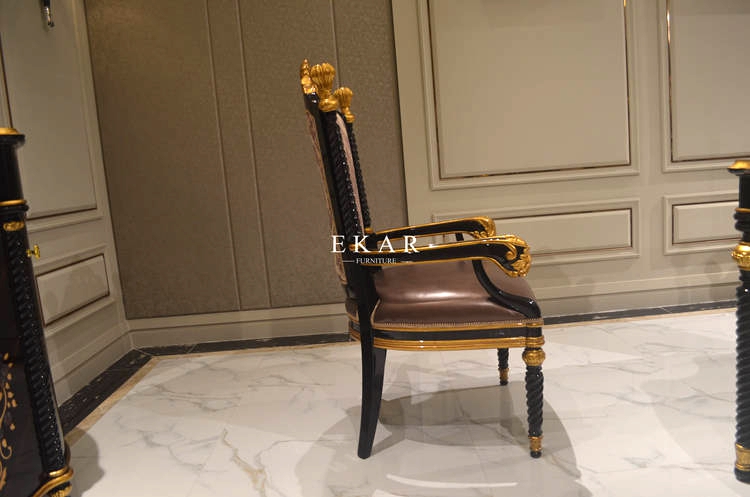 Home Goods Dining Chair French Dining Chair Armrest Leather Dining Chair TV-028A