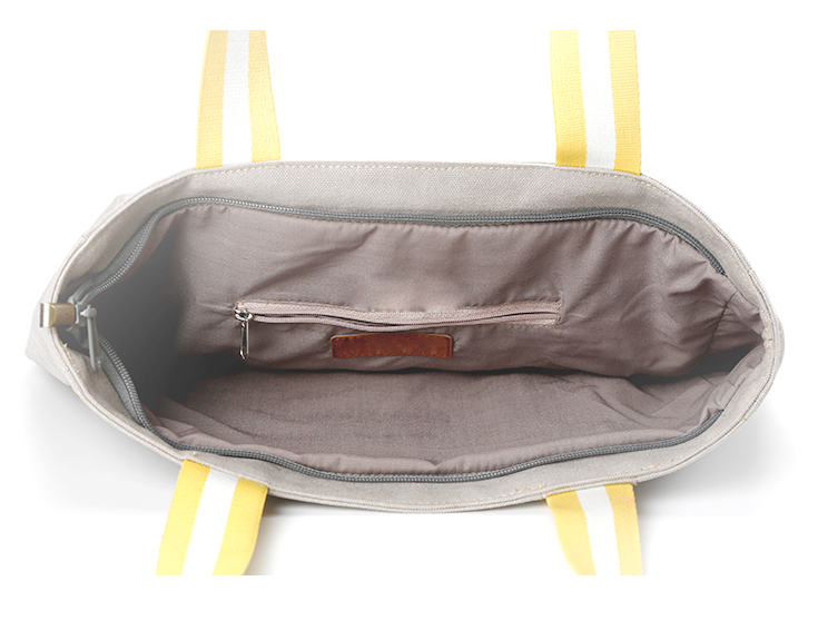 Multipurpose Recycled Shopping Bag Zipper 8 12 OZ Double Stitching With Inside Pocket