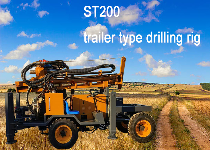 Adaptive Conditions Loose Layer Trailer Mounted Water Well Drilling Rig