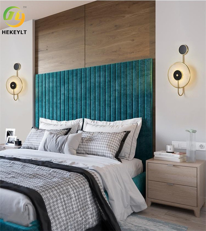 Nordic Post Hotel Marble Light Gold Black Modern Luxury Wall Lamp