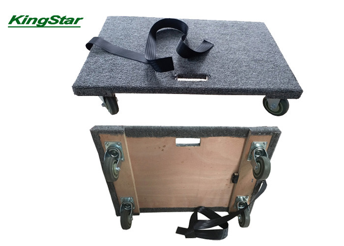 Open 4 Wheel Carpeted Furniture Dolly Cart With Heavy Duty Hardwood Frame