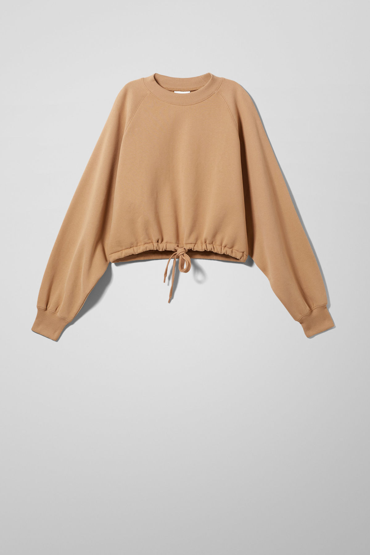 Simple Design Inner Blanket Cropped Drawstring Sweatshirt