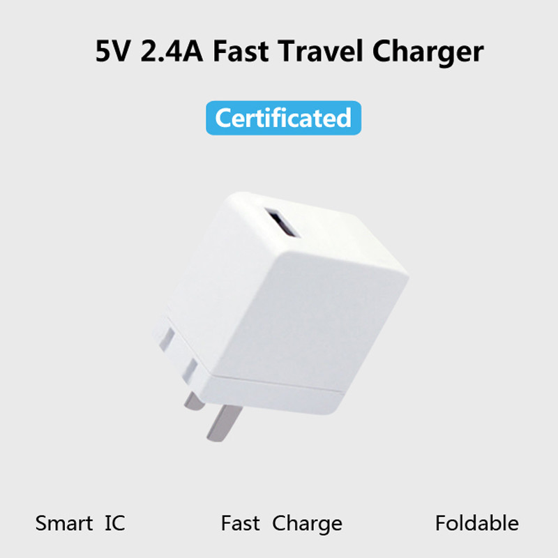Foldable Single Port Fast USB Chargers 5V 2.4A For Iphone Samsung