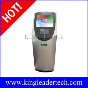 Slim touchscreen Payment ticketing kiosk with barcode scanner and printer