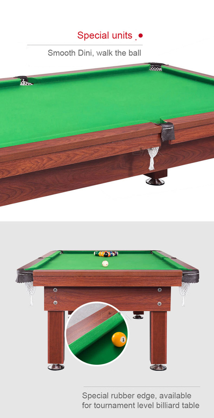 Begonia Amusement Game Machines Professional Russian Oak Wood Top Rail Snooker Board Table 9FT