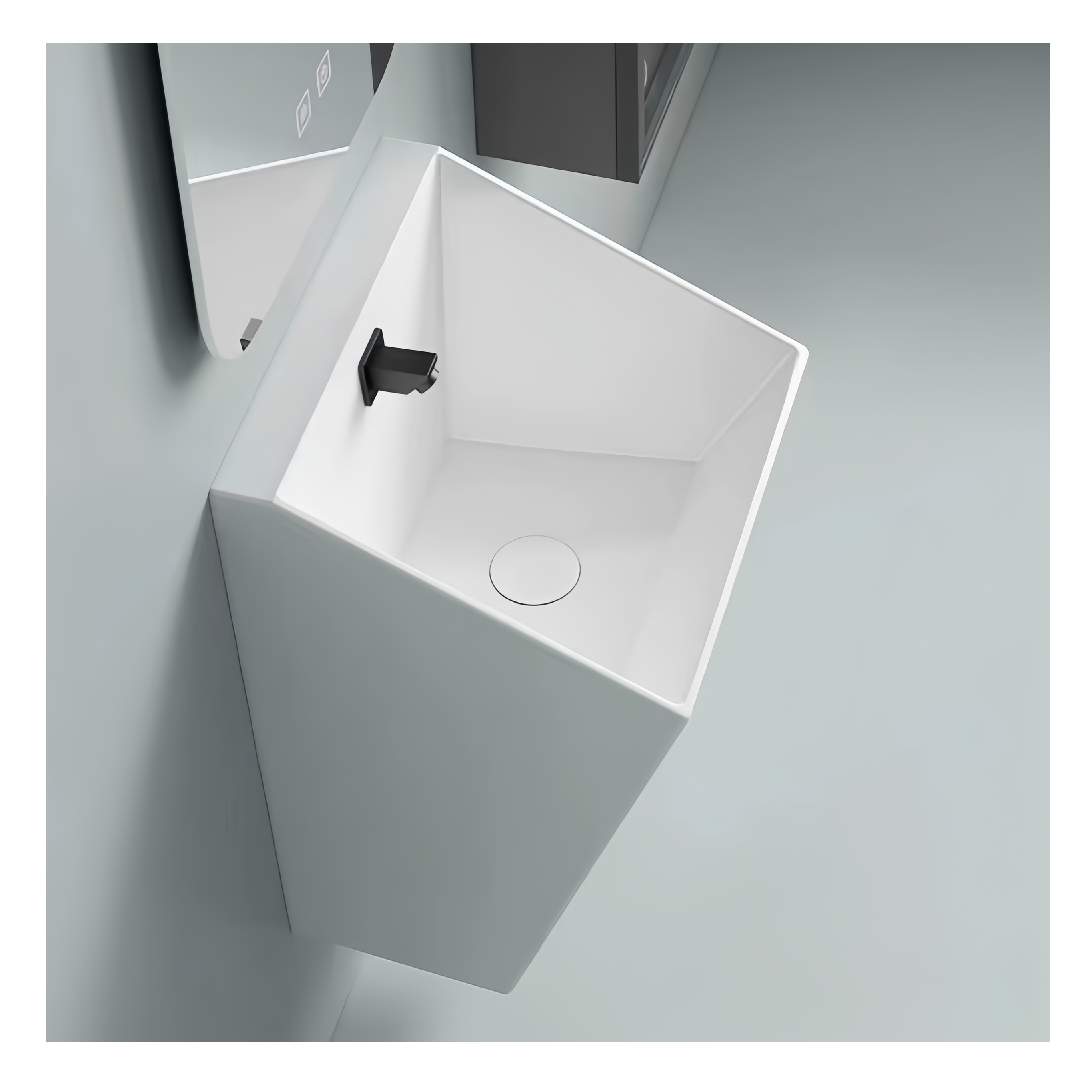 Half Pedestal Ceramic Wall Hung Bathroom Wash Basin for Environmental Glaze and Home