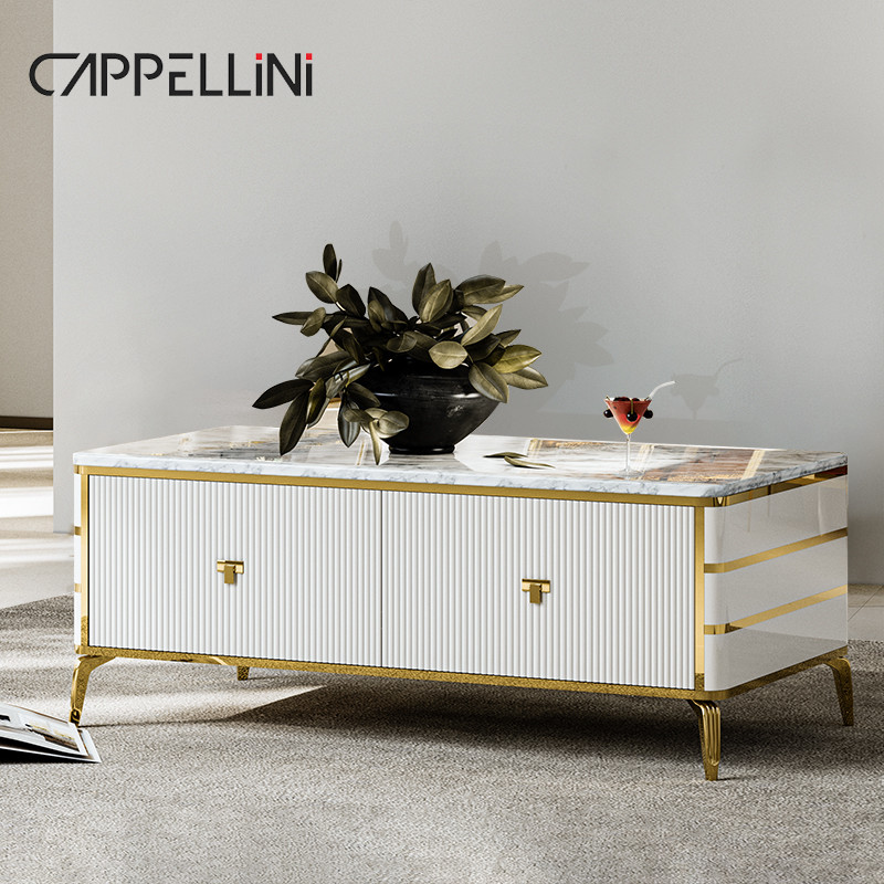 Nordic Modern White Wooden Tv Cabinet Storage Living Room Furniture Luxury Wood Tv Stand With Coffee Table Set