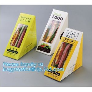 kraft paper sandwich box with window ,triangle sandwich box for packaging