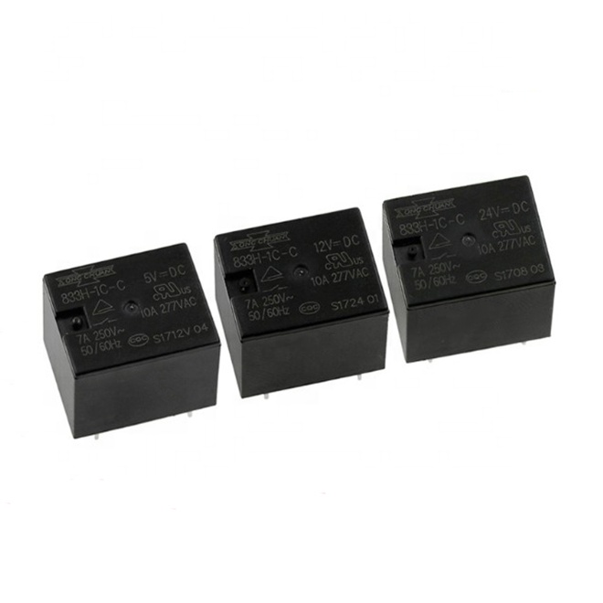 Hot selling relays 833H-1C-C-5VDC 833H-1C-C-12VDC 833H-1C-C-24VDC 7A 5pin DIP relay