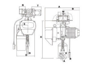 5 Ton Low Headroom Hoist Fixed Motorized Chain Hoist