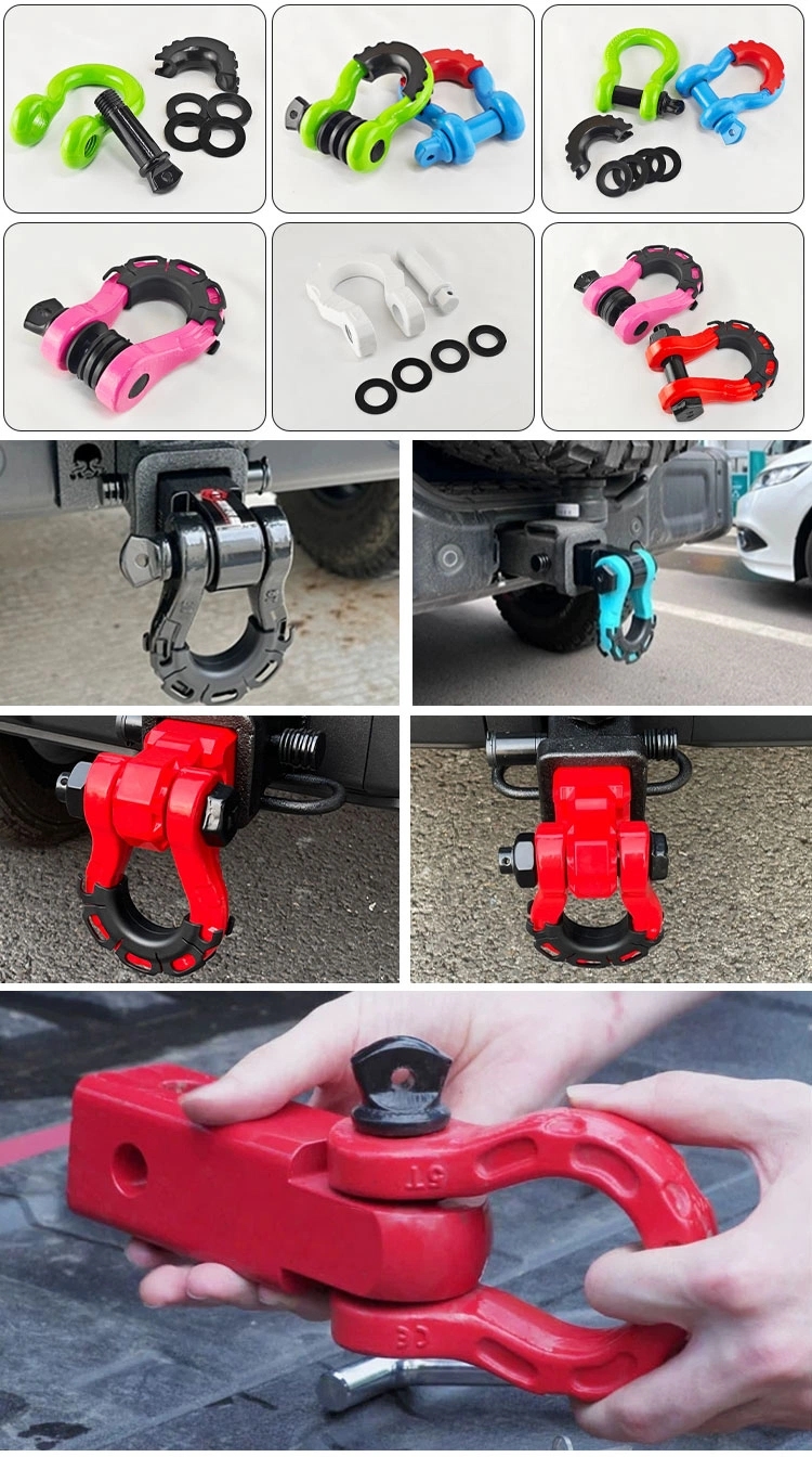 Metric Measurement System Carbon Steel G209 Bow Screw Pin Shackles for Offroad Rescue