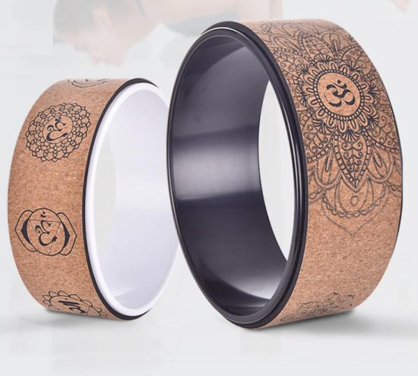Fitness Accessories Professional Cork Yoga Wheel Lightweight and Portable Yoga