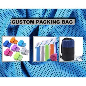 Custom Logo Sublimation Printed Quick Dry Microfiber Cooling Towel for Instant