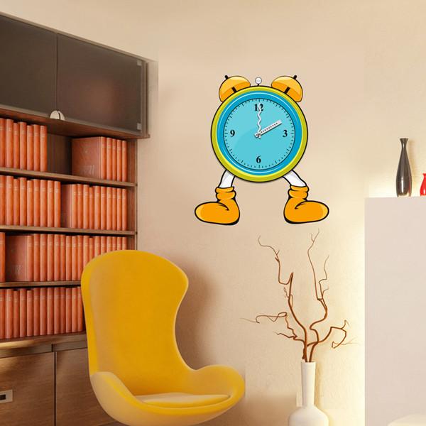 Funny Cartoon Wedding Decorative Wall Sticker Clock with 3M Removable Vinyl