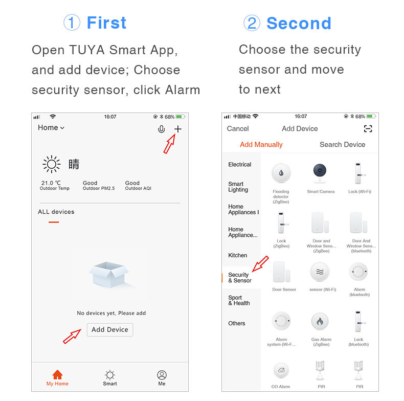 Smart Life Tuya Remote Control Wifi Smoke Sensor Work With Amazon Alexa Google