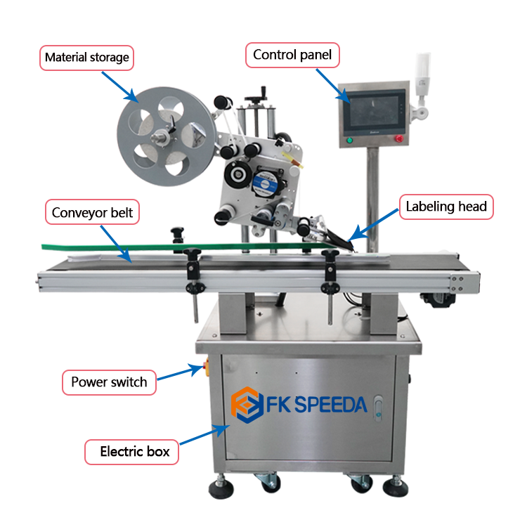 1930 mm Flat Top Surface Adhesive Sticker Labeling Machine for Box Carton Bag Plane