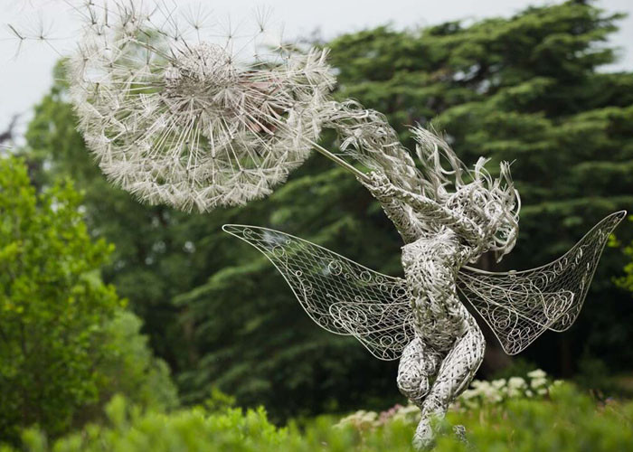 Modern Garden Outdoor Metal Animal Stainless Steel Wire Bird Sculpture