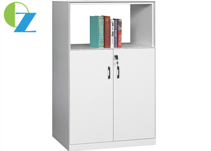 5mm Edge Slim Metal Storage Cabinet 2 Tier Cupboard 1 Open Shelf
