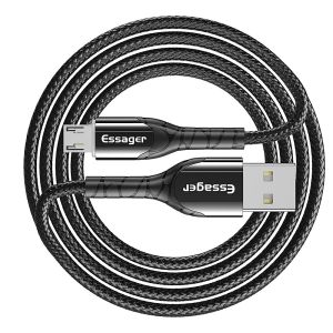 China Essager LED Fast Micro Data Cable 3A 0.5M 1M 2M 3M With Data Transfer on sale