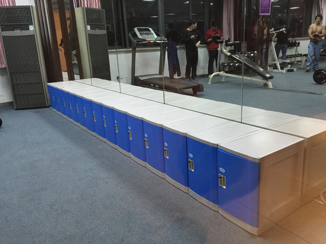Four Layer Plastic Plastic Gym Lockers Gray Door No On - Site Assembly