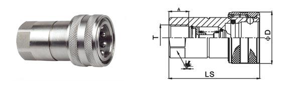 Stainless Steel 1 Inch Hydraulic Quick Coupler Stander Seal Material SS316