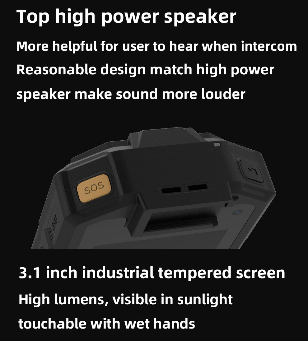 4G Police Body Camera With Audio Low Light Camera 3.1 Inch Touch Screen
