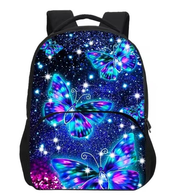 Durable Fashion Butterfly Custom Printed Backpacks 13 Liters Waterproof