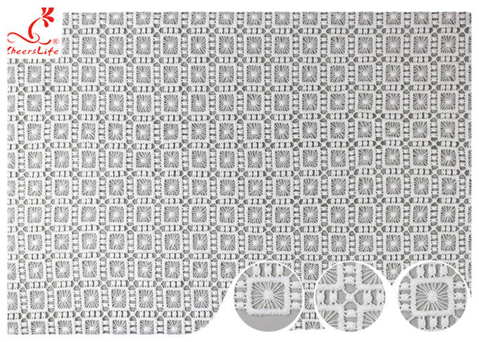 Poland Guipure Embroidered Floral Lace Fabric With Water Soluble Poly Milk Silk Azo Free