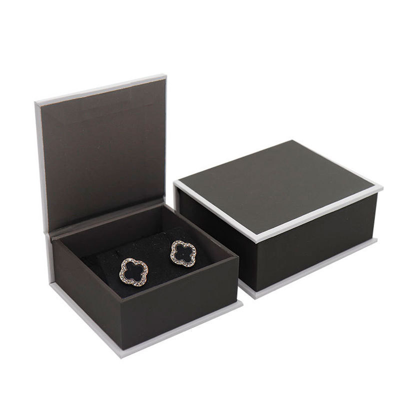 Customizable Magnetic Closure Rigid Black Gift Box For Jewelry And Gifts