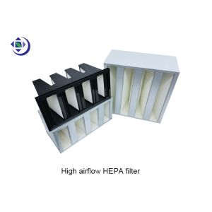 High Aiflow H13 H14 4V Compact HEPA Filter With Galvanized Frame