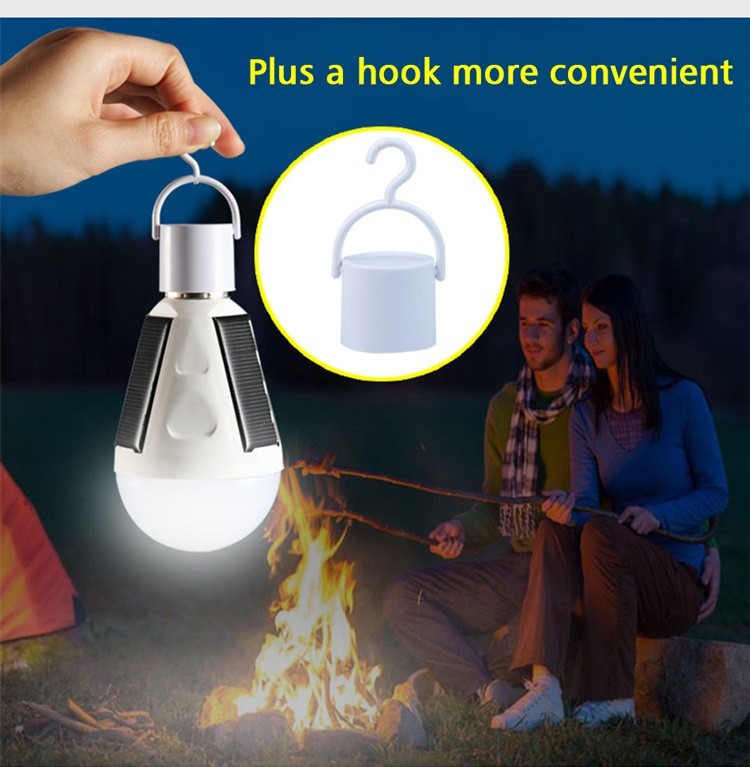 led solar bulb rechargeable emergency light E27 IP65 6000K AC85-265V
