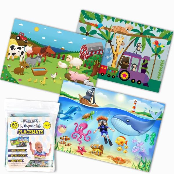 Disposable Four Carton Desgin BPA Free Placemat 12X18'' Waterproof Easy to Clean