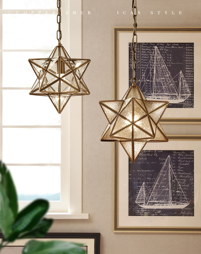 Nordic Led Pendant Lights Art Glass Start Geometric Pendant Lamp(WH-GP-170)
